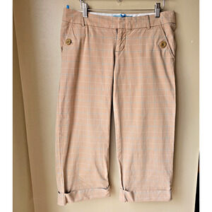Vintage Abercrombie and Fitch Capri Plaid Pants Womens 8 Low Rise Pockets Y2K
